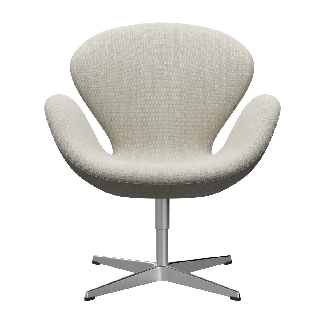 Fritz Hansen Swan Lounge Chair, Satin Brushed Aluminium/Fiord Grey