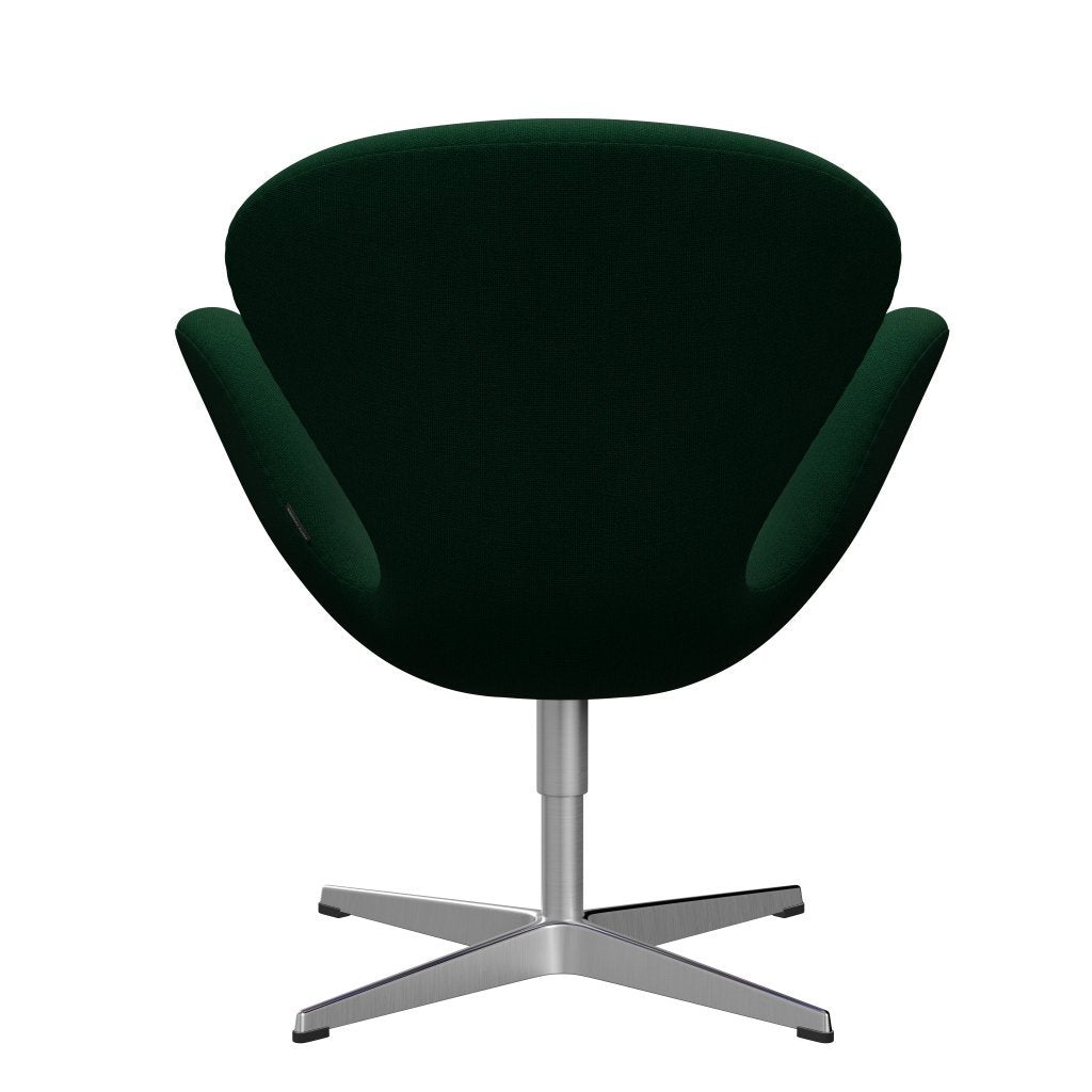 Fritz Hansen Swan Lounge Chair, Sating Brushed Aluminium/Hallingdal Bottle Green