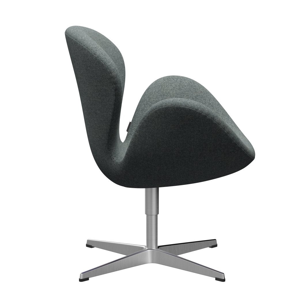 Fritz Hansen Swan Lounge Chair, Sating Brushed Aluminium/Hallingdal Grey