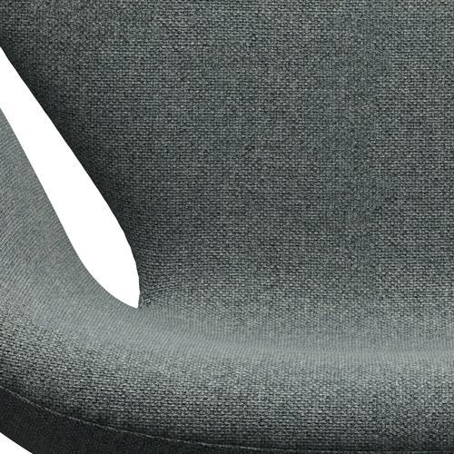 Fritz Hansen Swan Lounge Chair, Sating Brushed Aluminium/Hallingdal Grey