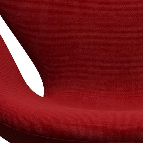 Fritz Hansen Swan Lounge Chair, Satingbrushed Aluminium/Hallingdal Classic Red