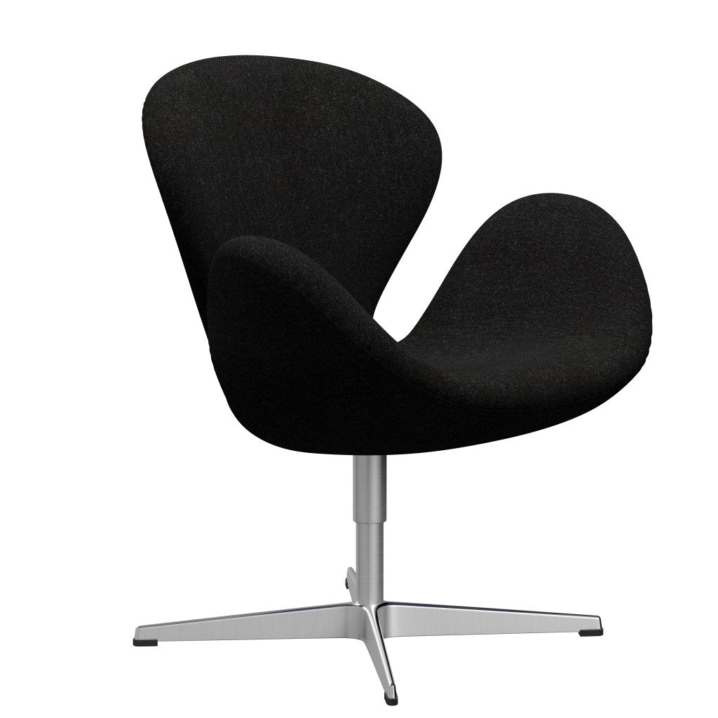Fritz Hansen Swan Lounge Chair, Sating Brushed Aluminium/Hallingdal Charcoal