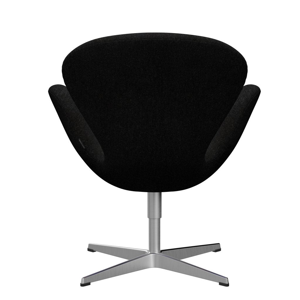 Fritz Hansen Swan Lounge Chair, Sating Brushed Aluminium/Hallingdal Charcoal