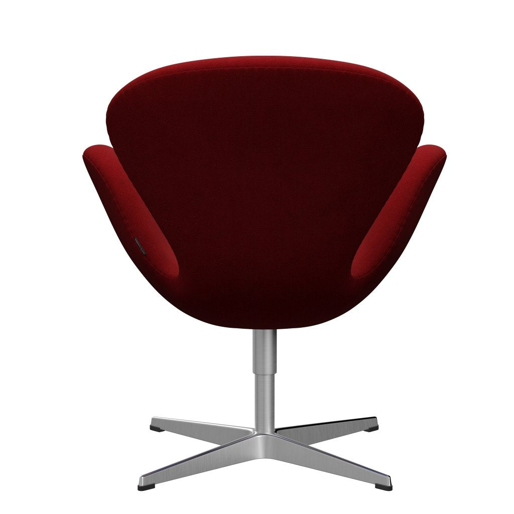 Fritz Hansen Swan Lounge Chair, Satin Brushed Aluminium/Hallingdal Red (657)