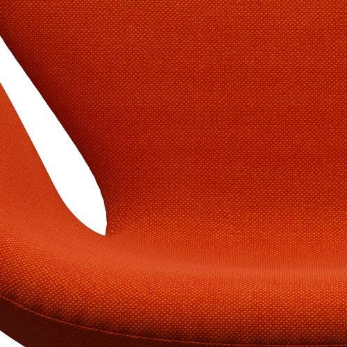 Fritz Hansen Swan Lounge Chair, Satin Brushed Aluminium/Hallingdal Red/Orange