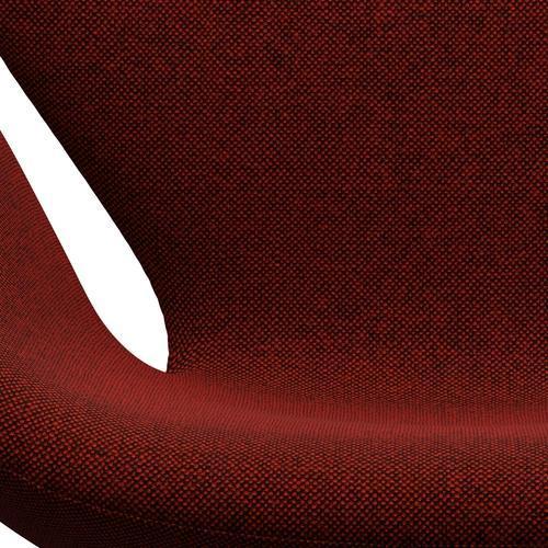 Fritz Hansen Swan Lounge Chair, Satin Brushed Aluminium/Hallingdal Red/Black