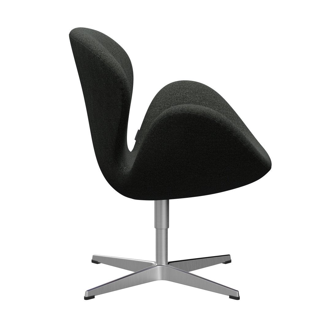 Fritz Hansen Swan Lounge Chair, Satingbrushed Aluminium/Hallingdal Black/Grey (368)