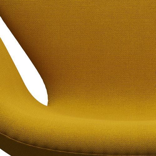 Fritz Hansen Swan Lounge Chair, Satin Brushed Aluminium/Hallingdal Mustard