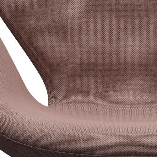Fritz Hansen Swan Lounge Chair, Satin Brushed Aluminium/Re Wool Soft Pink/Natural