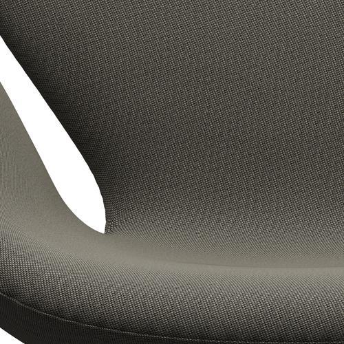 Fritz Hansen Swan Lounge Chair, Satin Brushed Aluminium/Rims Dark Grey/Beige