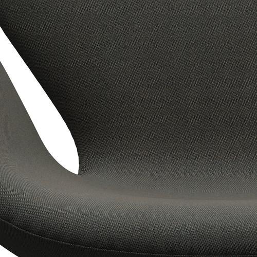 Fritz Hansen Swan Lounge Chair, Satin Brushed Aluminium/Rime Dark Grey/Khaki