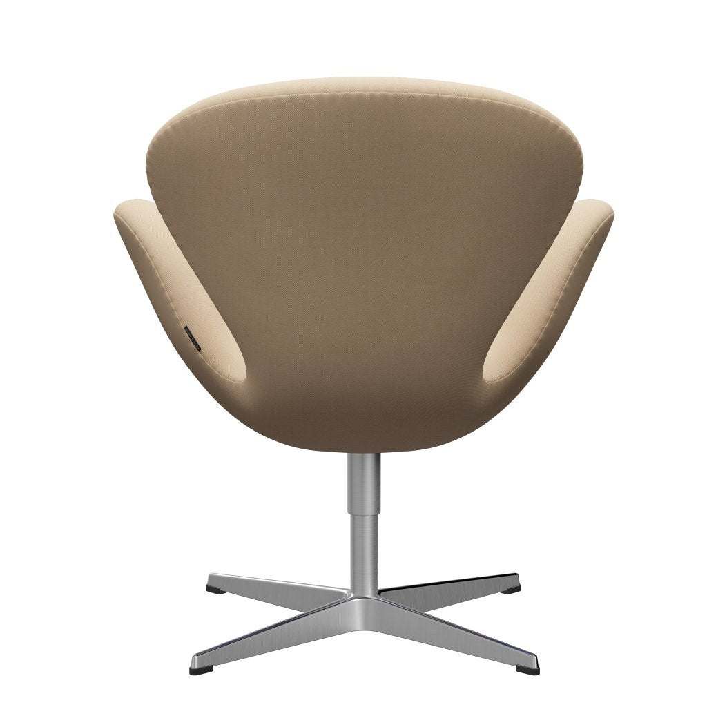 Fritz Hansen Swan Lounge Chair, Satin Brushed Aluminium/Rims Wool White