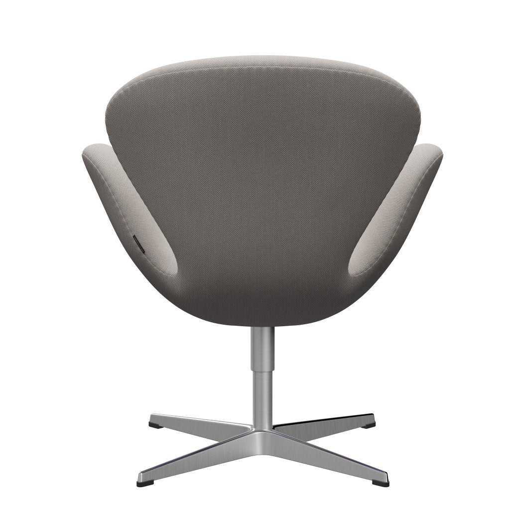 Fritz Hansen Swan Lounge Chair, Satin Brushed Aluminium/Steelcut Trio White & Grey