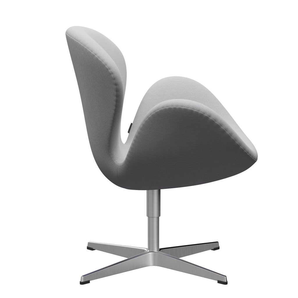 Fritz Hansen Swan Lounge Chair, Satin Brushed Aluminium/Steelcut Trio White & Light Grey