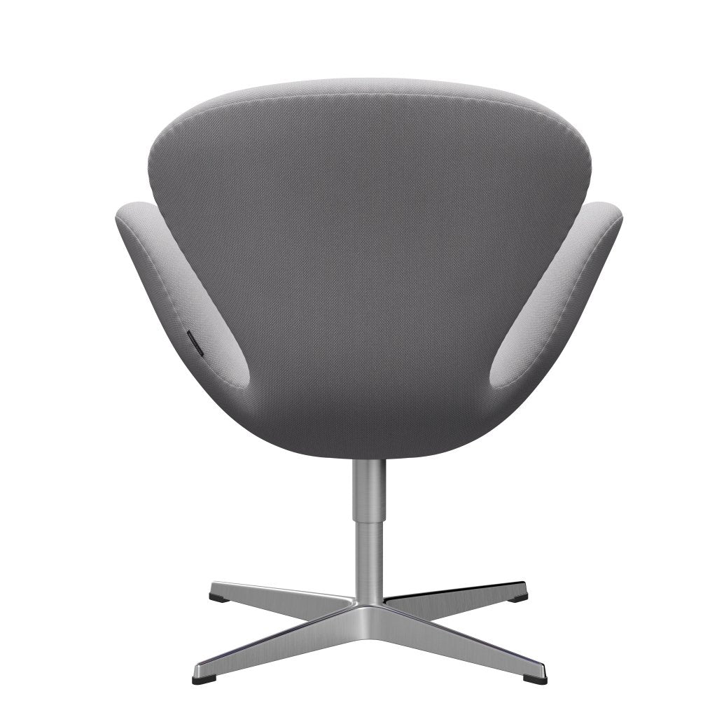 Fritz Hansen Swan Lounge Chair, Satin Brushed Aluminium/Steelcut Trio White & Light Grey