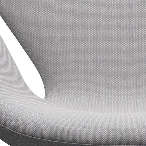 Fritz Hansen Swan Lounge Chair, Satin Brushed Aluminium/Steelcut Trio White & Light Grey