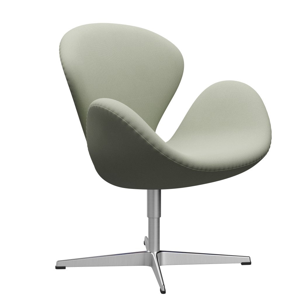 Fritz Hansen Swan Lounge Chair, Satin Brushed Aluminium/Steelcut Turquoise Light