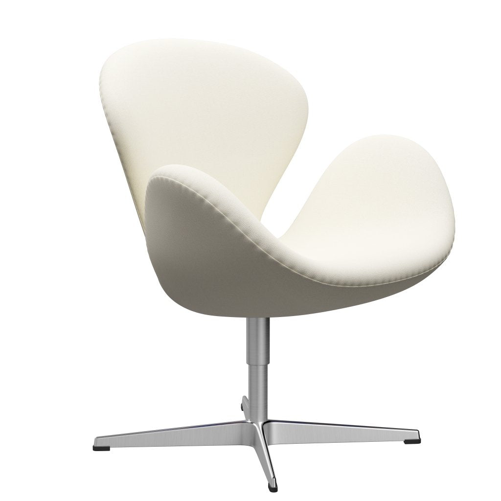 Fritz Hansen Swan Lounge Chair, Satin Brushed Aluminium/Sunniva Crème