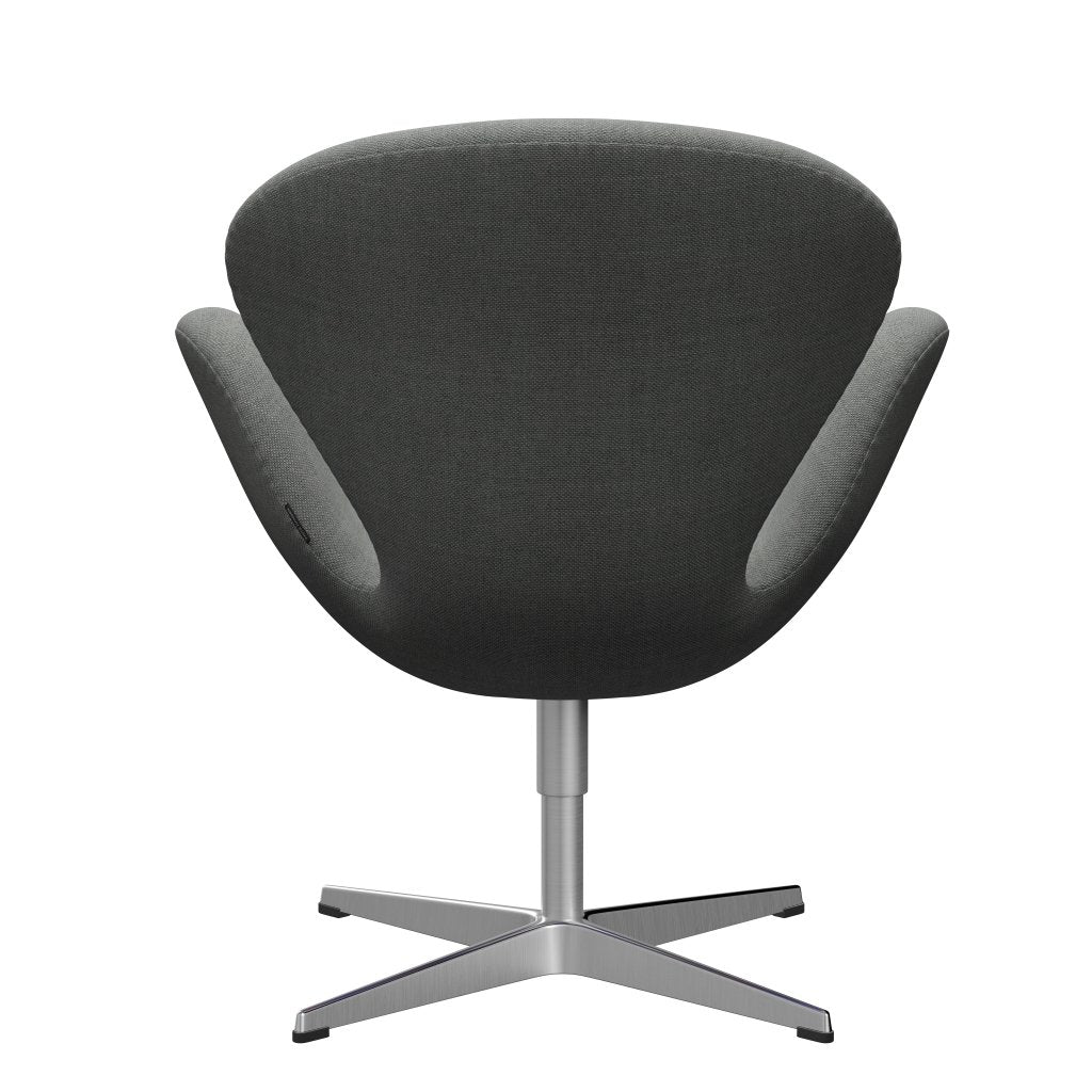 Fritz Hansen Swan Lounge Chair, Satin Brushed Aluminium/Sunniva Grey