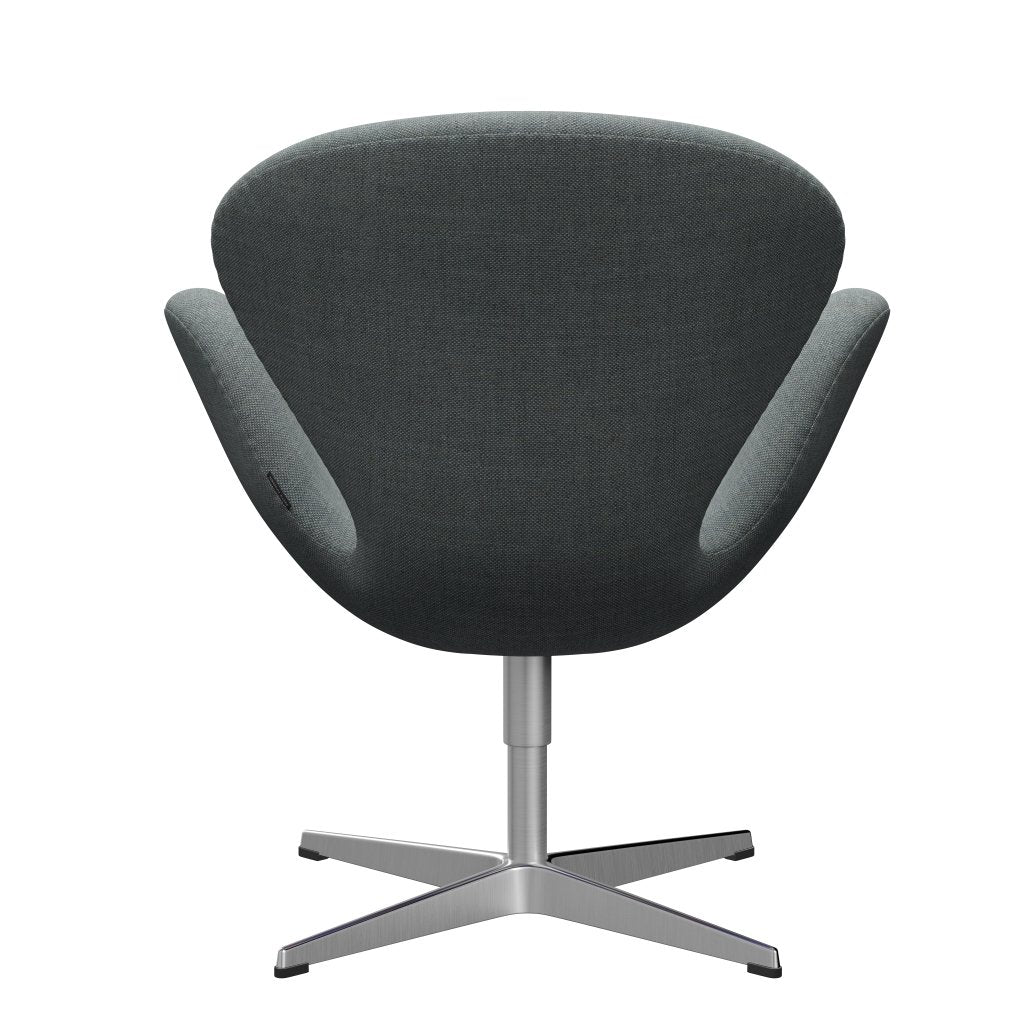 Fritz Hansen Swan Lounge Chair, Satin Brushed Aluminium/Sunniva Grey/Pale Green