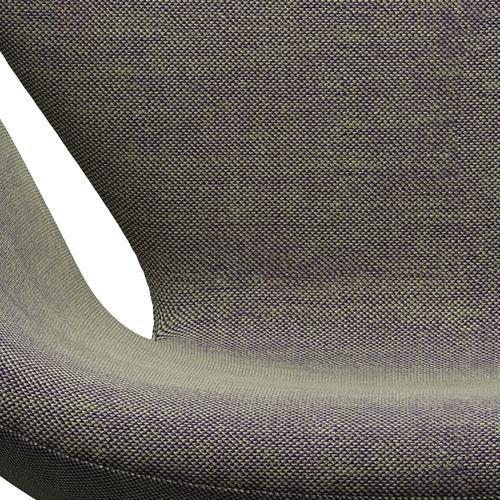 Fritz Hansen Swan Lounge Chair, Satin Brushed Aluminium/Sunniva Light Green/Violet
