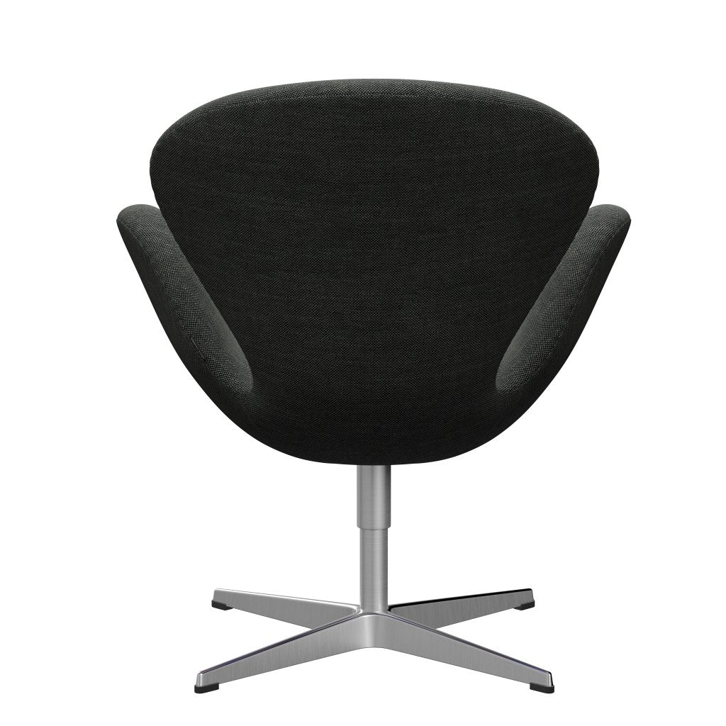 Fritz Hansen Swan Lounge Chair, Satin Brushed Aluminium/Sunniva Light Grey/Dark Grey