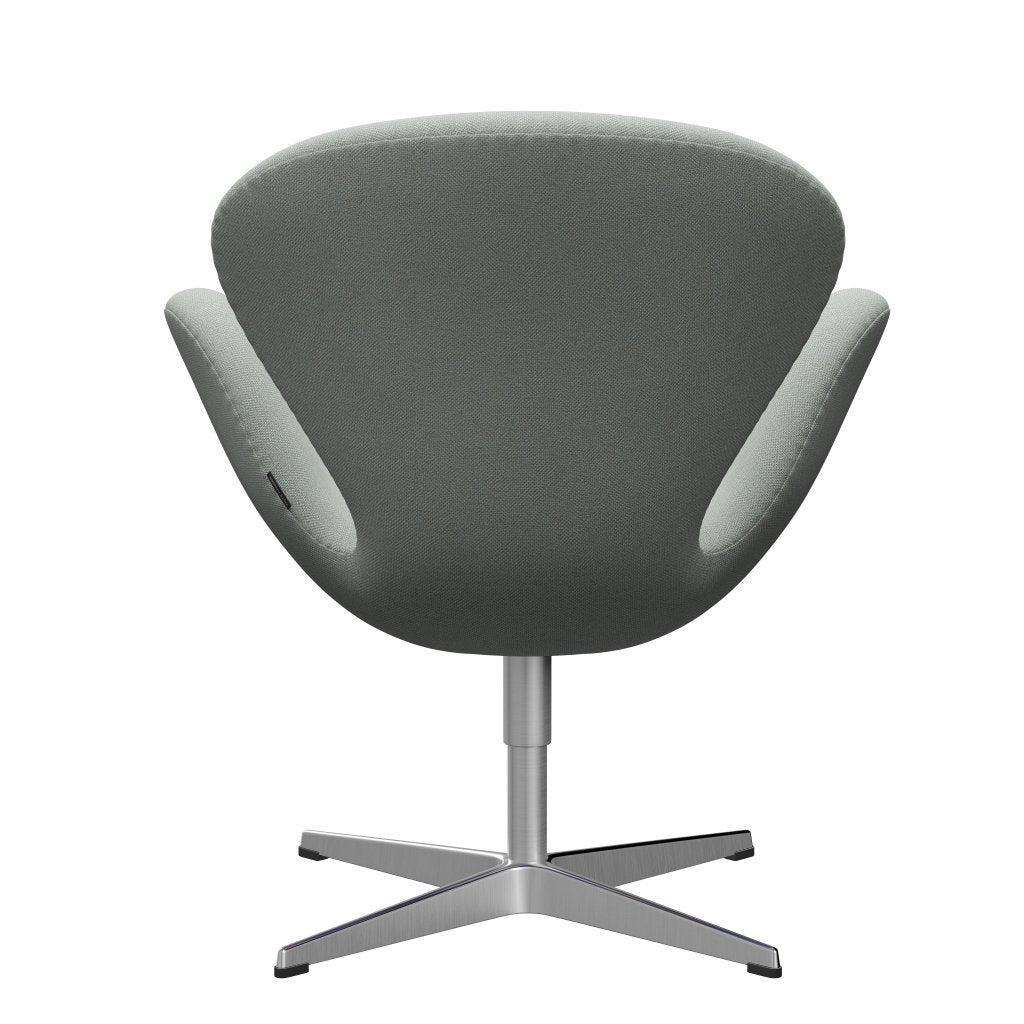 Fritz Hansen Swan Lounge Chair, Satin Brushed Aluminium/Sunniva Mint Green