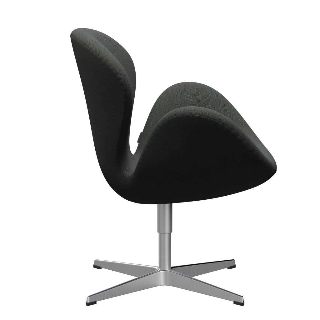 Fritz Hansen Swan Lounge Chair, Satin Brushed Aluminium/Sunniva Navy/Olive