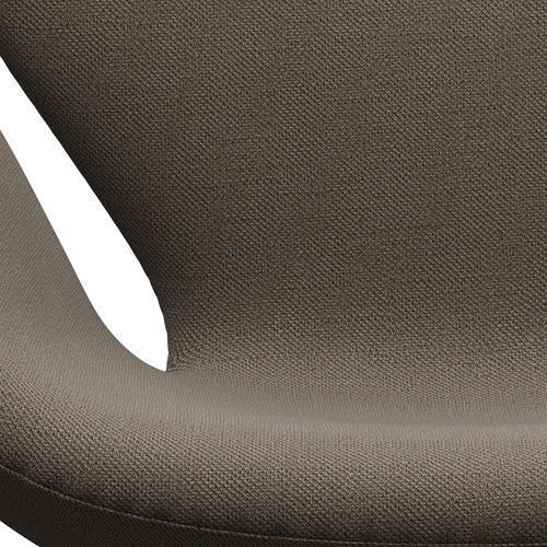 Fritz Hansen Swan Lounge Chair, Satin Brushed Aluminium/Sunniva Chocolate/Light Grey