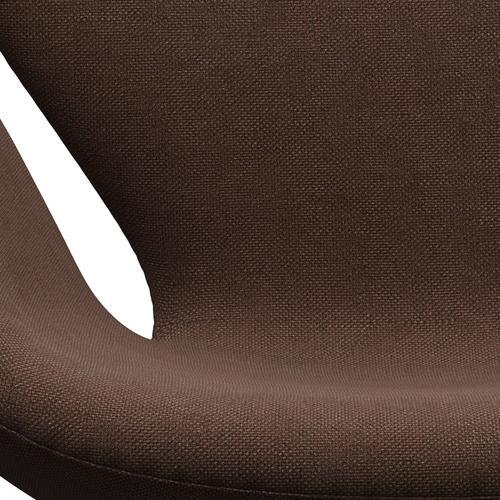Fritz Hansen Swan Lounge Chair, Satin Brushed Aluminium/Sunniva Chocolate/Chestnut