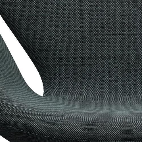 Fritz Hansen Swan Lounge Chair, Satin Brushed Aluminium/Sunniva Black/Light Blue
