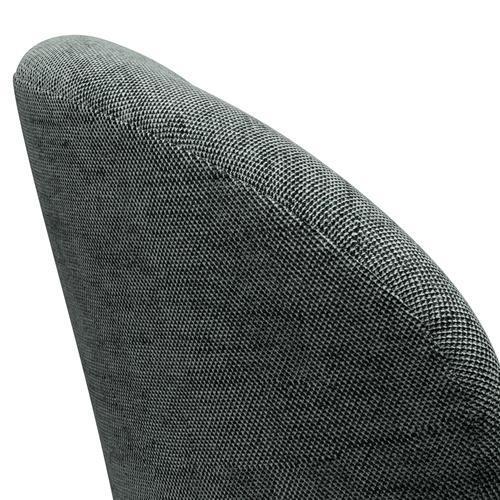 Fritz Hansen Swan Lounge Chair, Satin Brushed Aluminium/Sunniva Black/White