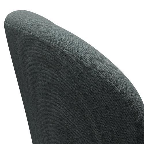 Fritz Hansen Swan Lounge Chair, Satin Brushed Aluminium/Sunniva Steel Grey