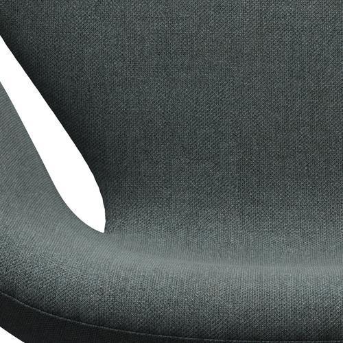 Fritz Hansen Swan Lounge Chair, Satin Brushed Aluminium/Sunniva Steel Grey