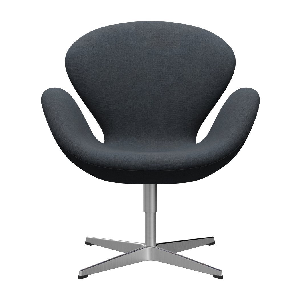 Fritz Hansen Swan Lounge Chair, Satin Brushed Aluminium/Tonus Dark Grey