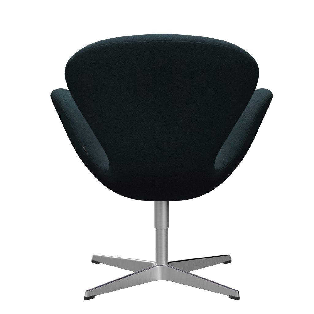 Fritz Hansen Swan Lounge Chair, Satin Brushed Aluminium/Tonus Dark Green