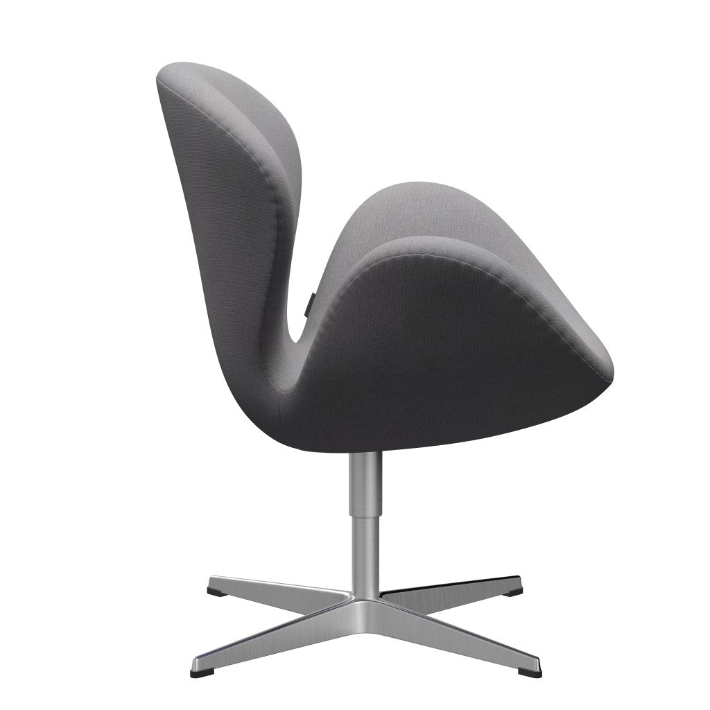 Fritz Hansen Swan Lounge Chair, Satin Brushed Aluminium/Tonus Light Grey