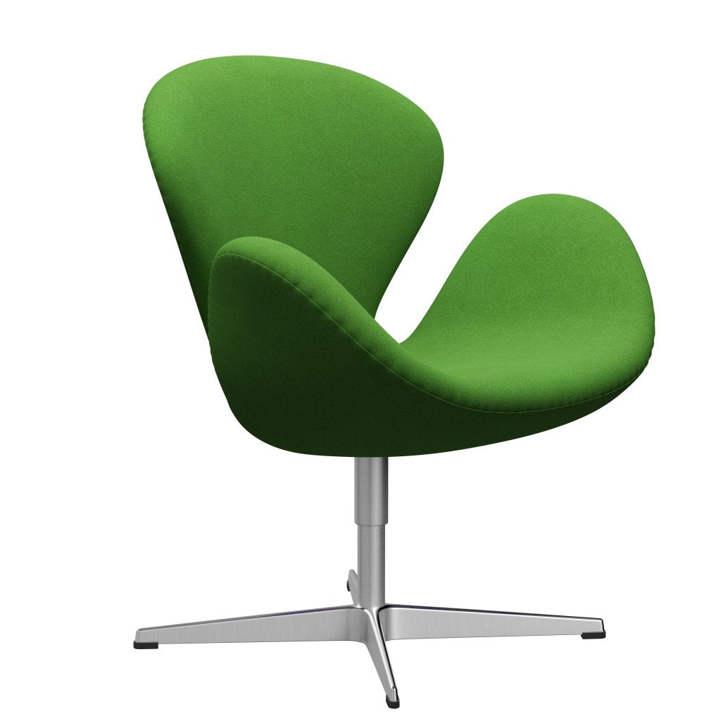 Fritz Hansen Swan Lounge Chair, Satin Brushed Aluminium/Tonus Light Green