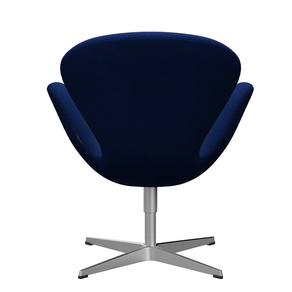Fritz Hansen Swan Lounge Chair, Satin Brushed Aluminium/Tonus Royal Blue