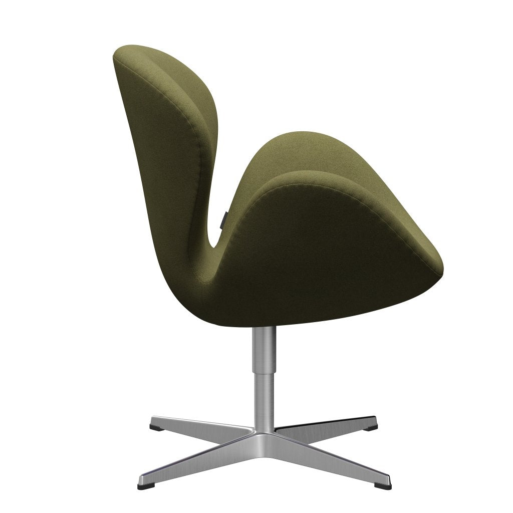 Fritz Hansen Swan Lounge Chair, Satin Brushed Aluminium/Tonus Dusty Green