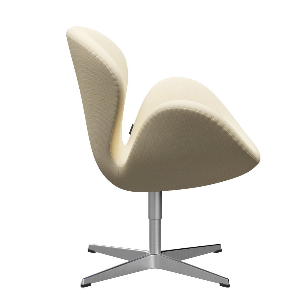 Fritz Hansen Swan Lounge Chair, Satin Brushed Aluminium/Tonus Wool White