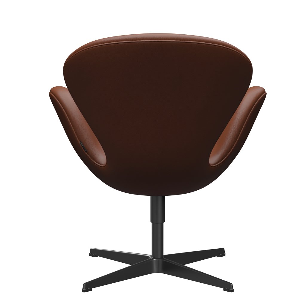 Fritz Hansen Swan Lounge Chair, Black Lacquered/Aura Cognac