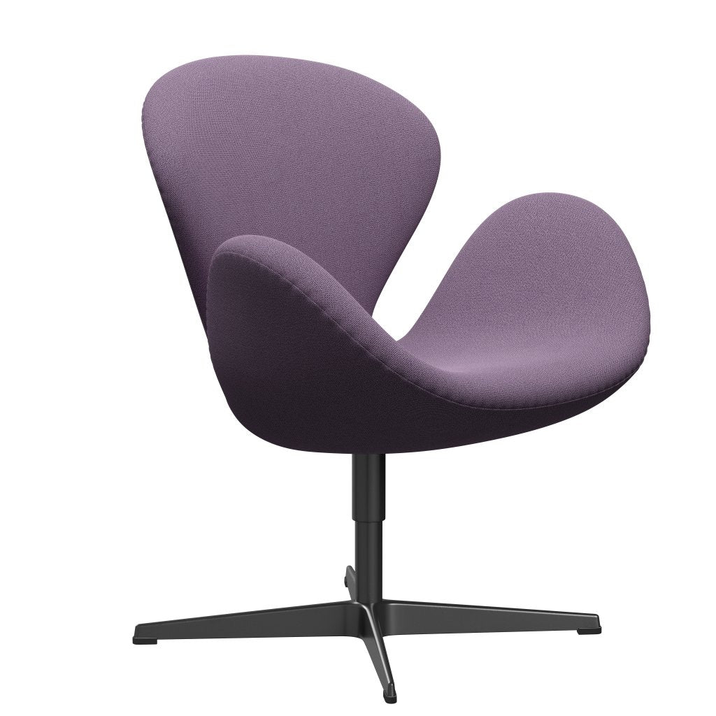 Fritz Hansen Swan Lounge Chair, Black Lacquered/Capture Light Violet