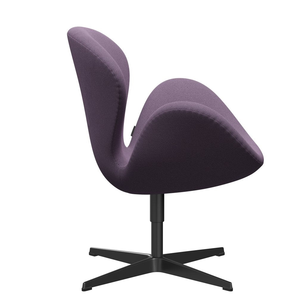 Fritz Hansen Swan Lounge Chair, Black Lacquered/Capture Light Violet