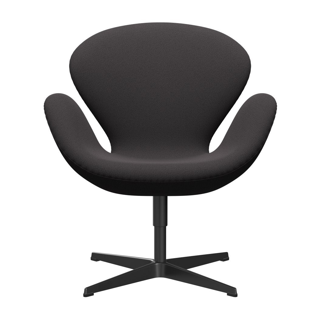 Fritz Hansen Swan Lounge Chair, Black Lacquered/Capture Charcoal