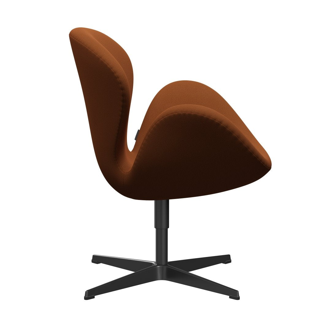 Fritz Hansen Swan Lounge Chair, Black Lacquered/Capture Rust/Orange