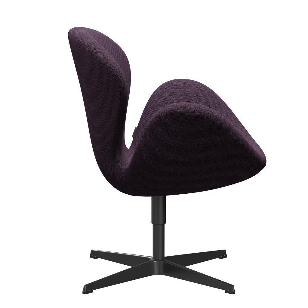 Fritz Hansen Swan Lounge Chair, Black Lacquered/Capture Violet Dark