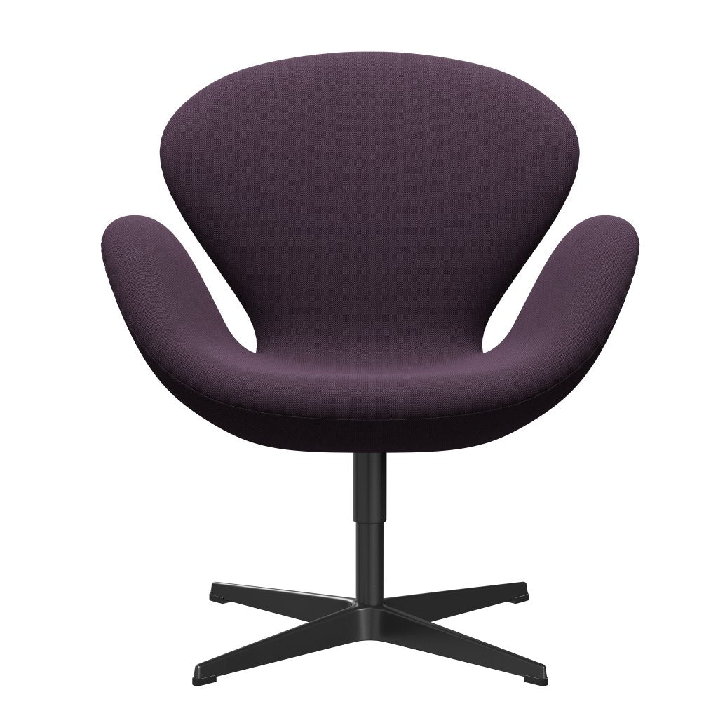 Fritz Hansen Swan Lounge Chair, Black Lacquered/Capture Violet Dark