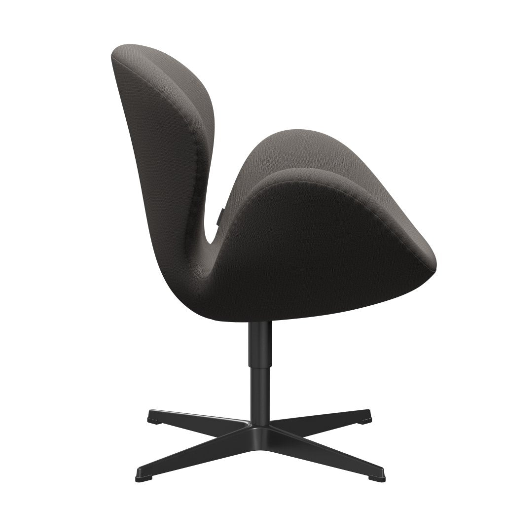 Fritz Hansen Swan Lounge Chair, Black Lacquered/Capture Warm Dark Grey