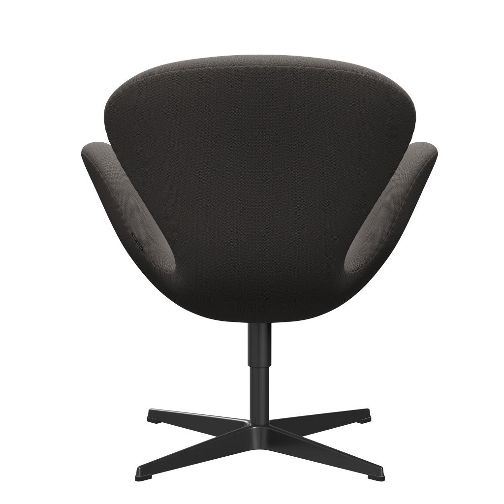 Fritz Hansen Swan Lounge Chair, Black Lacquered/Capture Warm Dark Grey